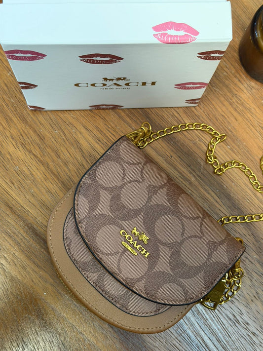 MINI FLAP COACH KHAKI ESTAMPADO