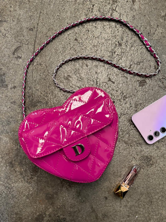 HEART BAG FIUSHA CHAROL H/PLATA