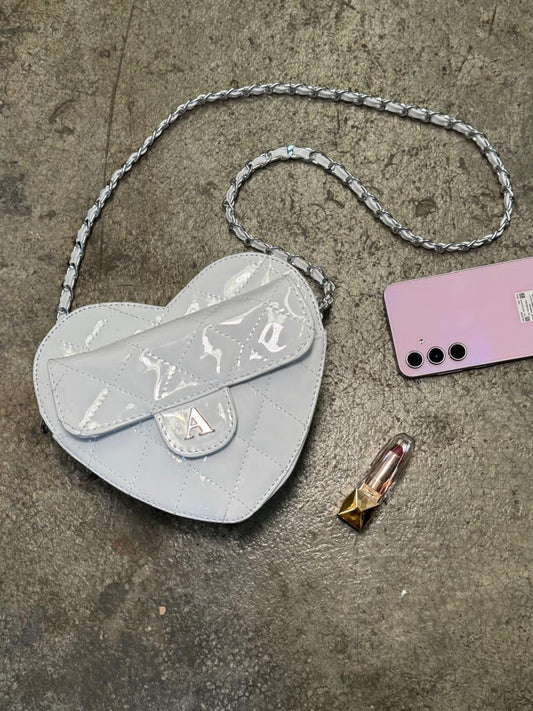 HEART BAG BLANCO CHAROL H/PLATA