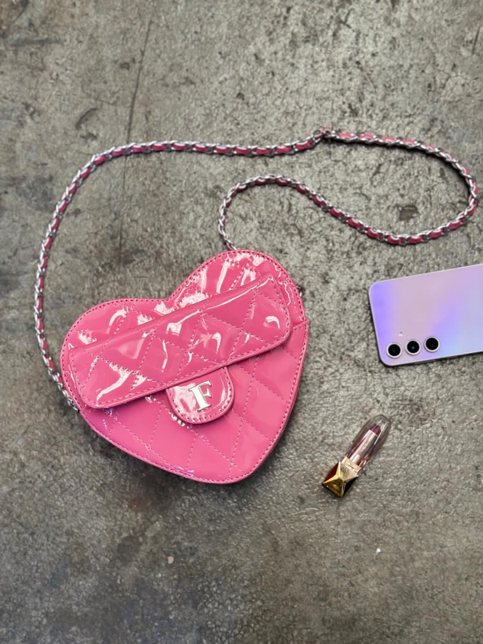 HEART BAG ROSA POP CHAROL H/PLATA