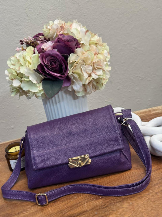 BOLSO 100% PIEL ARGELIA MORADO