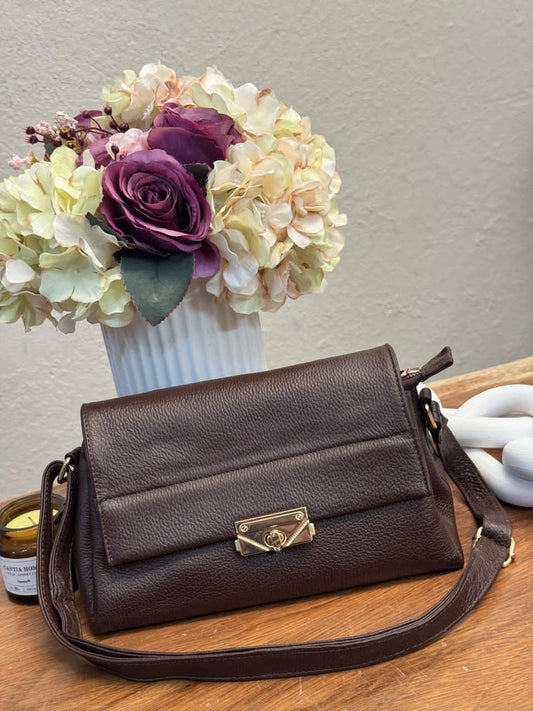 BOLSO 100% PIEL ARGELIA CAFE