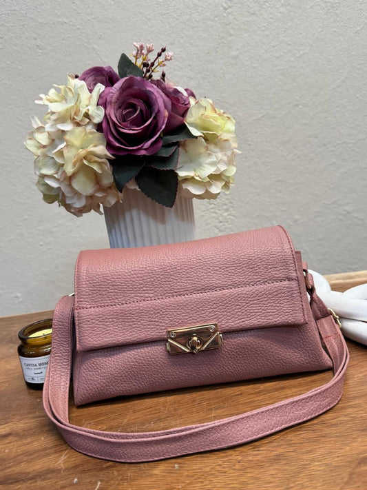BOLSO 100% PIEL ARGELIA PALO DE ROSA CLARO