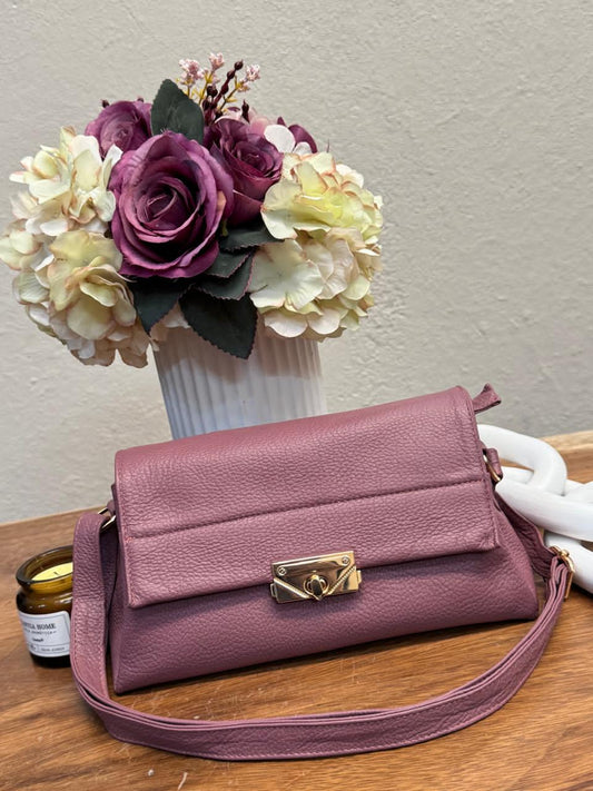 BOLSO 100% PIEL ARGELIA PALO DE ROSA OBSCURO