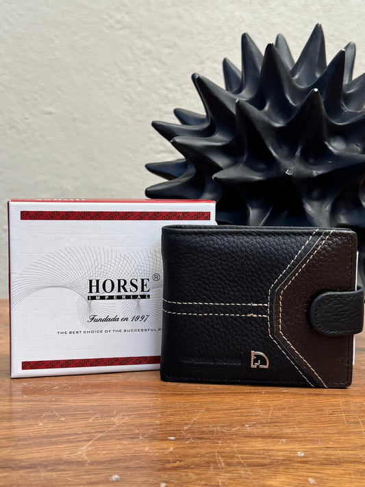 CARTERA HORSE BROCHE PIEL NEGRO/FERRERO