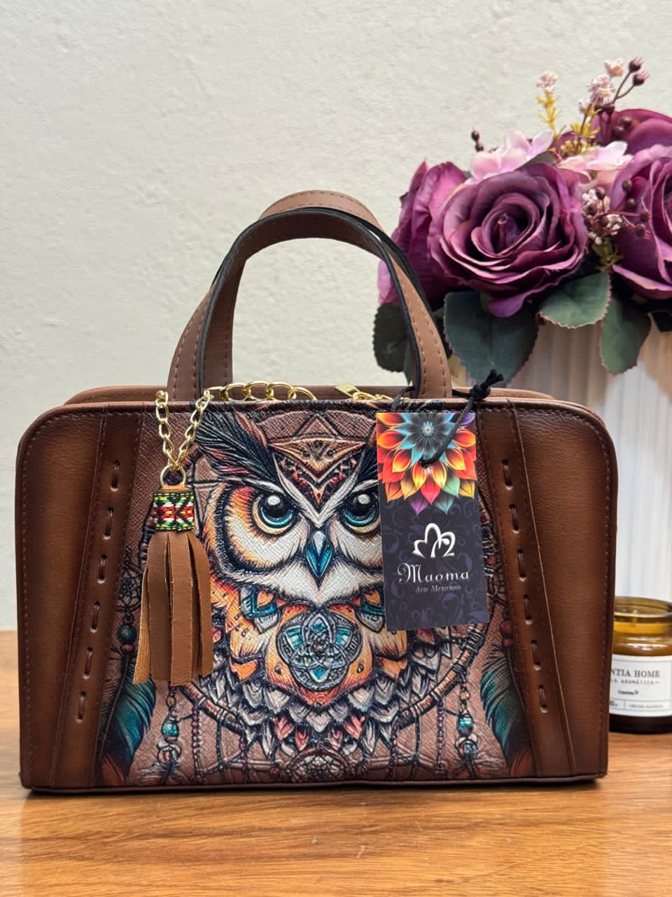 MAOMA CROSSBODY TABATA BUHO COLORES-PIEL CAFE