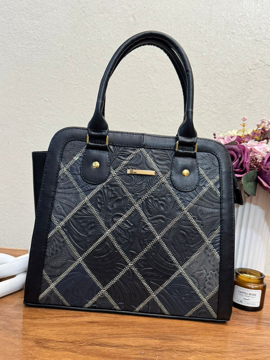 BOLSO VIRGINIA ROMBOS NEGRO