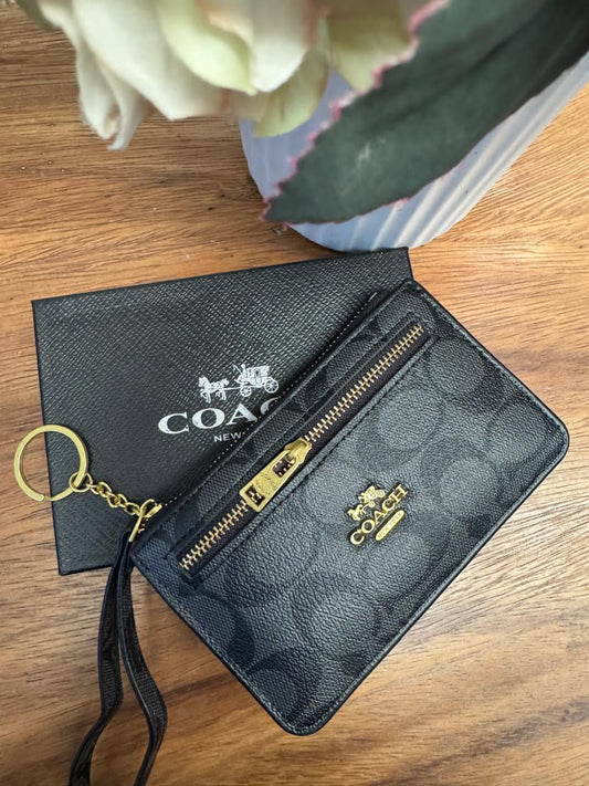 MONEDERO ZIP COACH NEGRO