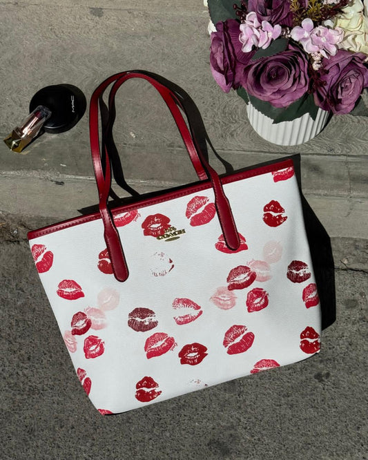 BOLSA COACH GRANDE BLANCO BESOS