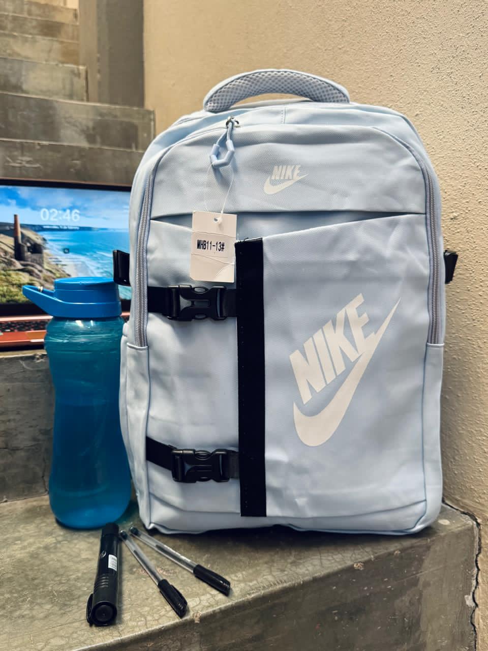 MOCHILA BROCHES NIKE 003 CELESTE