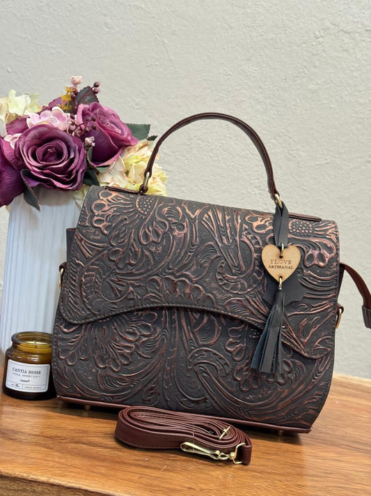 BOLSO PENELOPE VERDE-COBRE