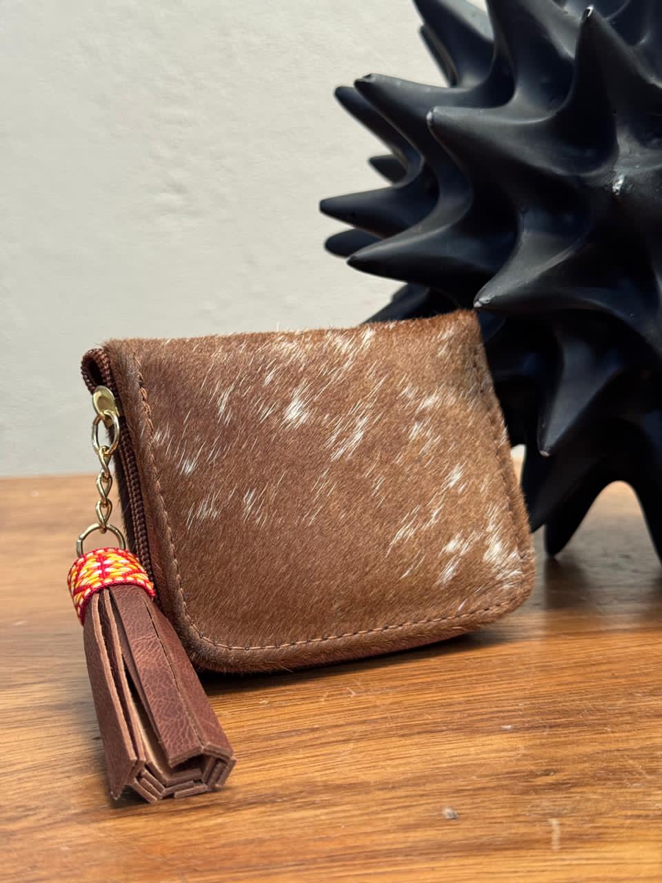 MONEDERO PELO TONOS CAMEL/BEIGE