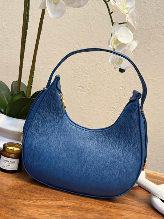 BOLSO 100% PIEL MARSELLA AZUL MEZCLILLA