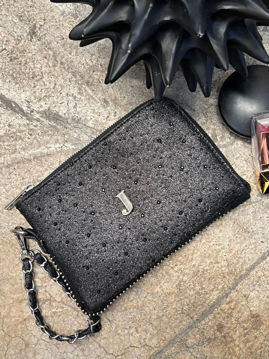MONEDERO XL PREMIUM NEGRO SATURNO H/PLATA
