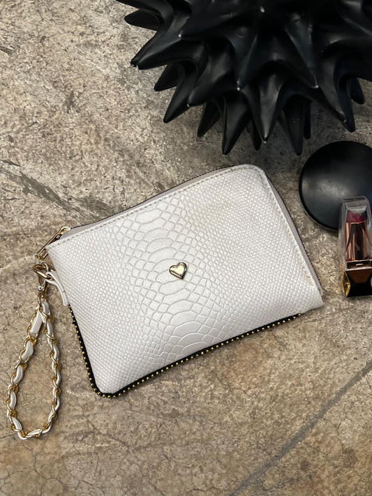 MONEDERO XL PREMIUM PERLA VIBORA H/DORADO
