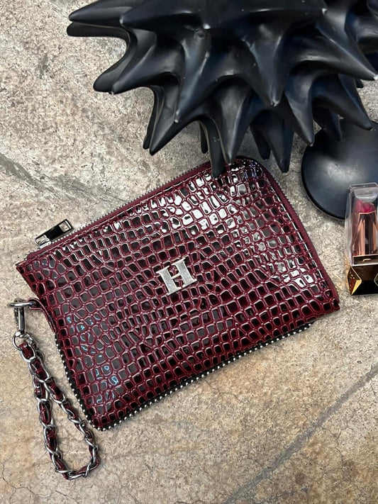 MONEDERO XL PREMIUM YUKON BURGUNDY H/PLATA