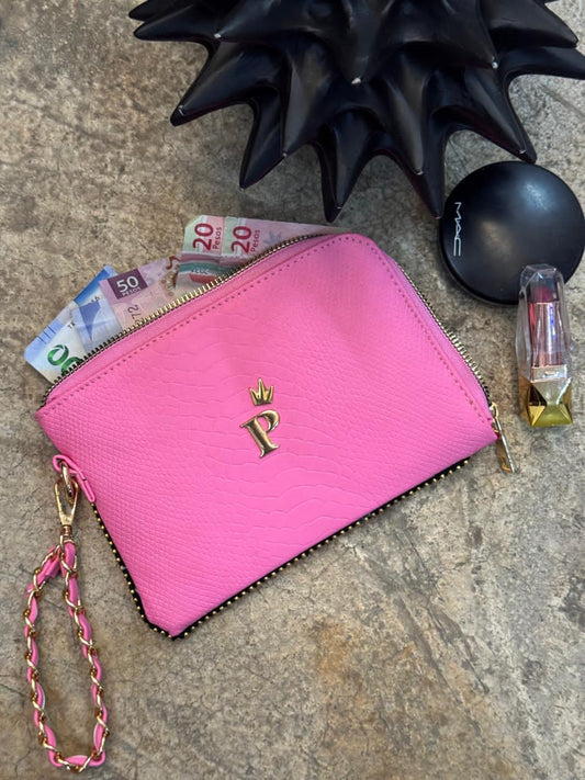MONEDERO XL PREMIUM ROSA POP H/DORADO