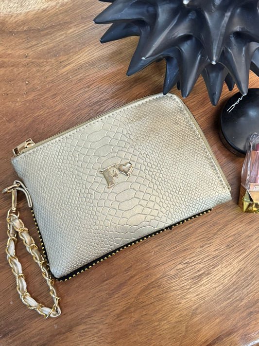 MONEDERO XL PREMIUM DORADO MATE VIBORA H/DORADO