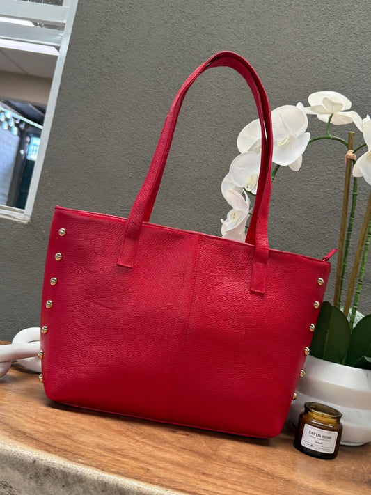 BOLSO 100% PIEL IRLANDA ROJO