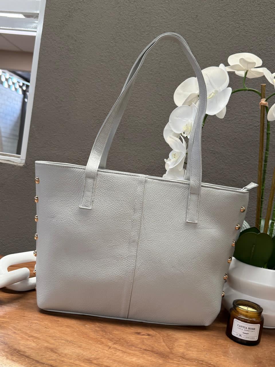 BOLSO 100% PIEL IRLANDA HUESO