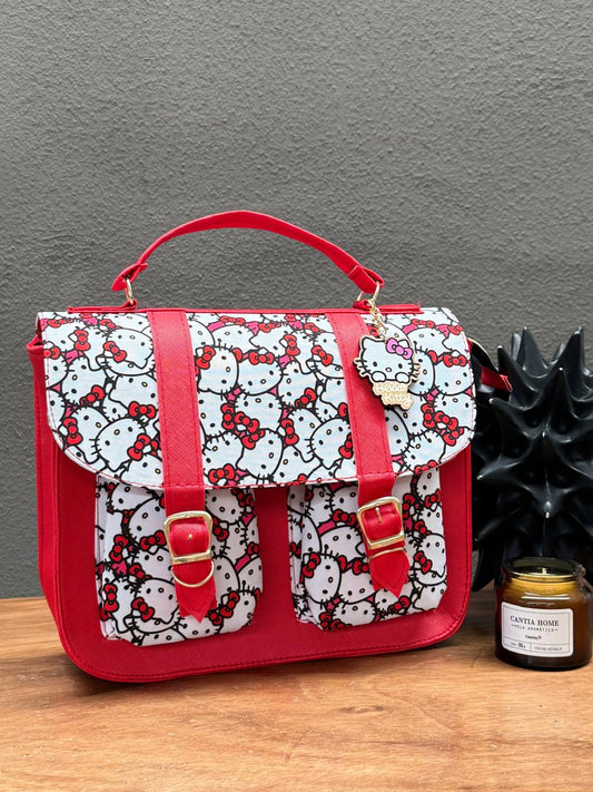 MOCHILA/MALETIN PERSONAJES HELLO KITTY ROJO