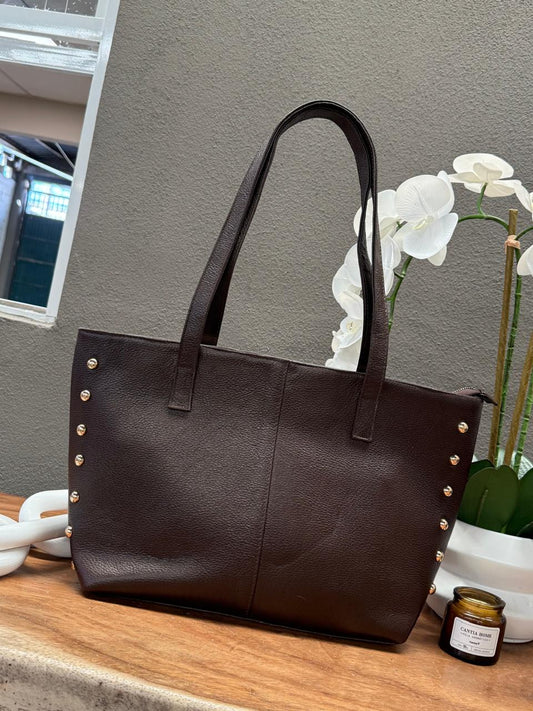 BOLSO 100% PIEL IRLANDA CAFE