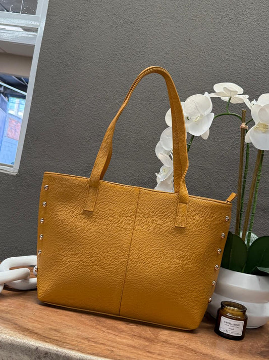 BOLSO 100% PIEL IRLANDA MOSTAZA