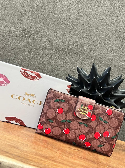 CARTERA COACH DE DAMA CEREZAS ROJAS-KHAKI