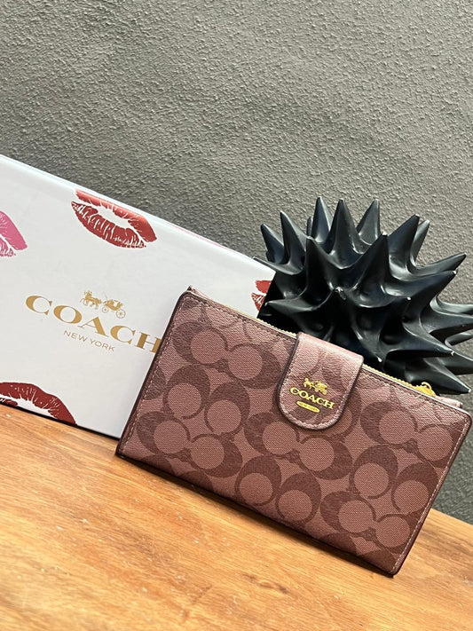 CARTERA COACH DE DAMA KHAKI ESTAMPADO