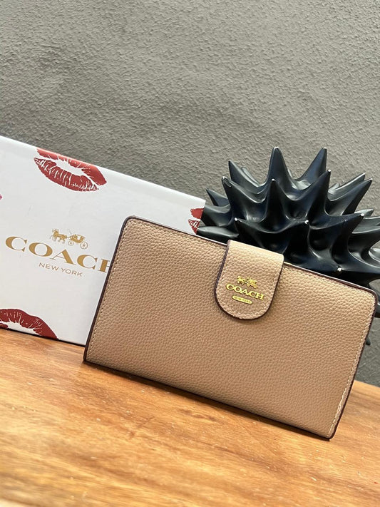 CARTERA COACH DE DAMA KHAKI LISO