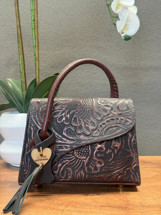 CROSSBODY DELIA MUÑEQUEADA ASA CRUZADA VERDE-COBRE
