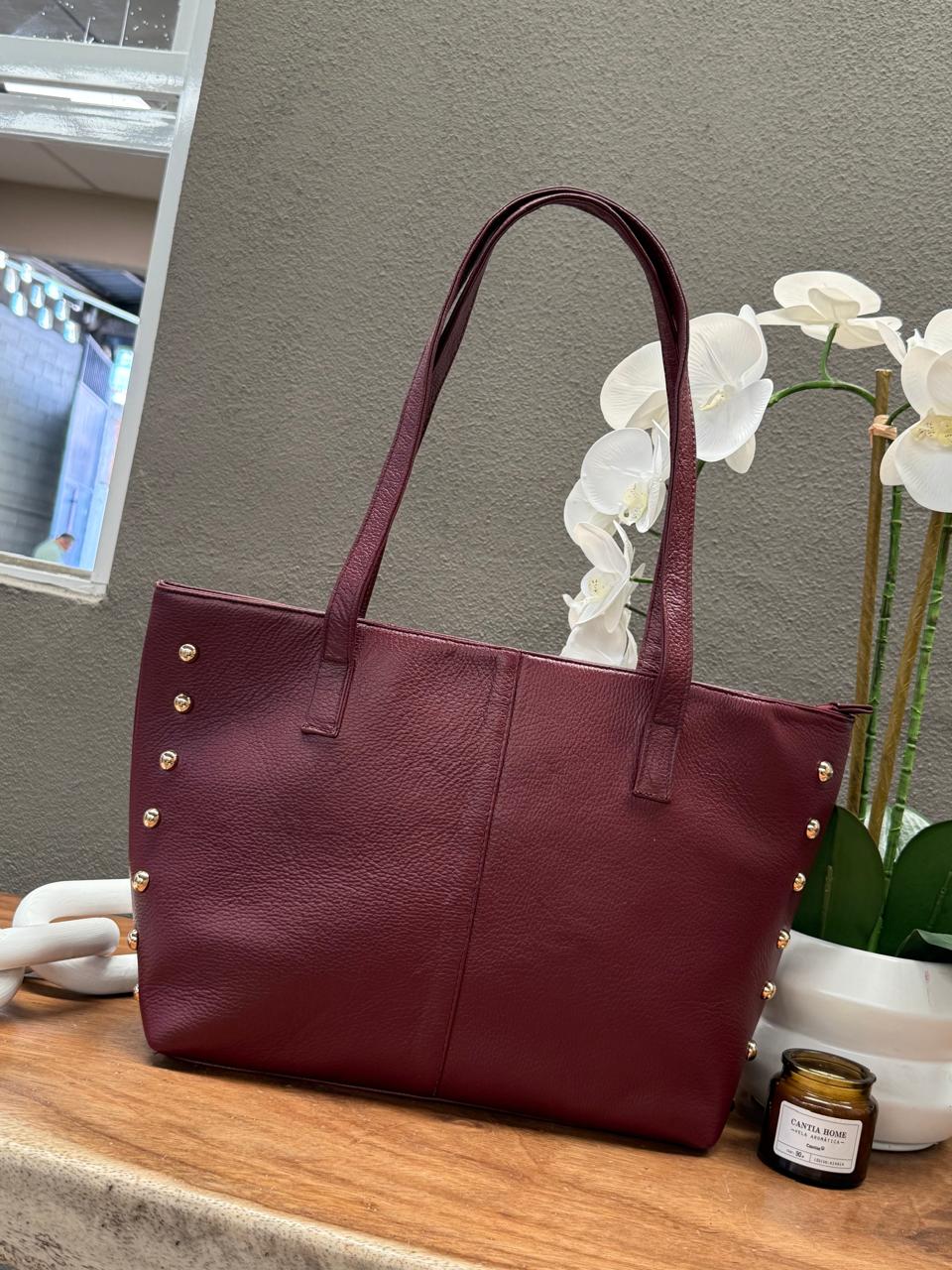 BOLSO 100% PIEL IRLANDA VINO