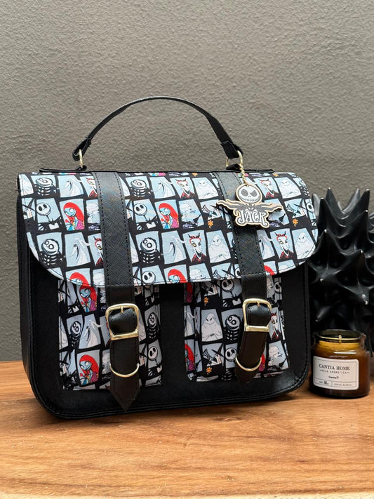MOCHILA/MALETIN PERSONAJES JACK & SALLY NEGRO