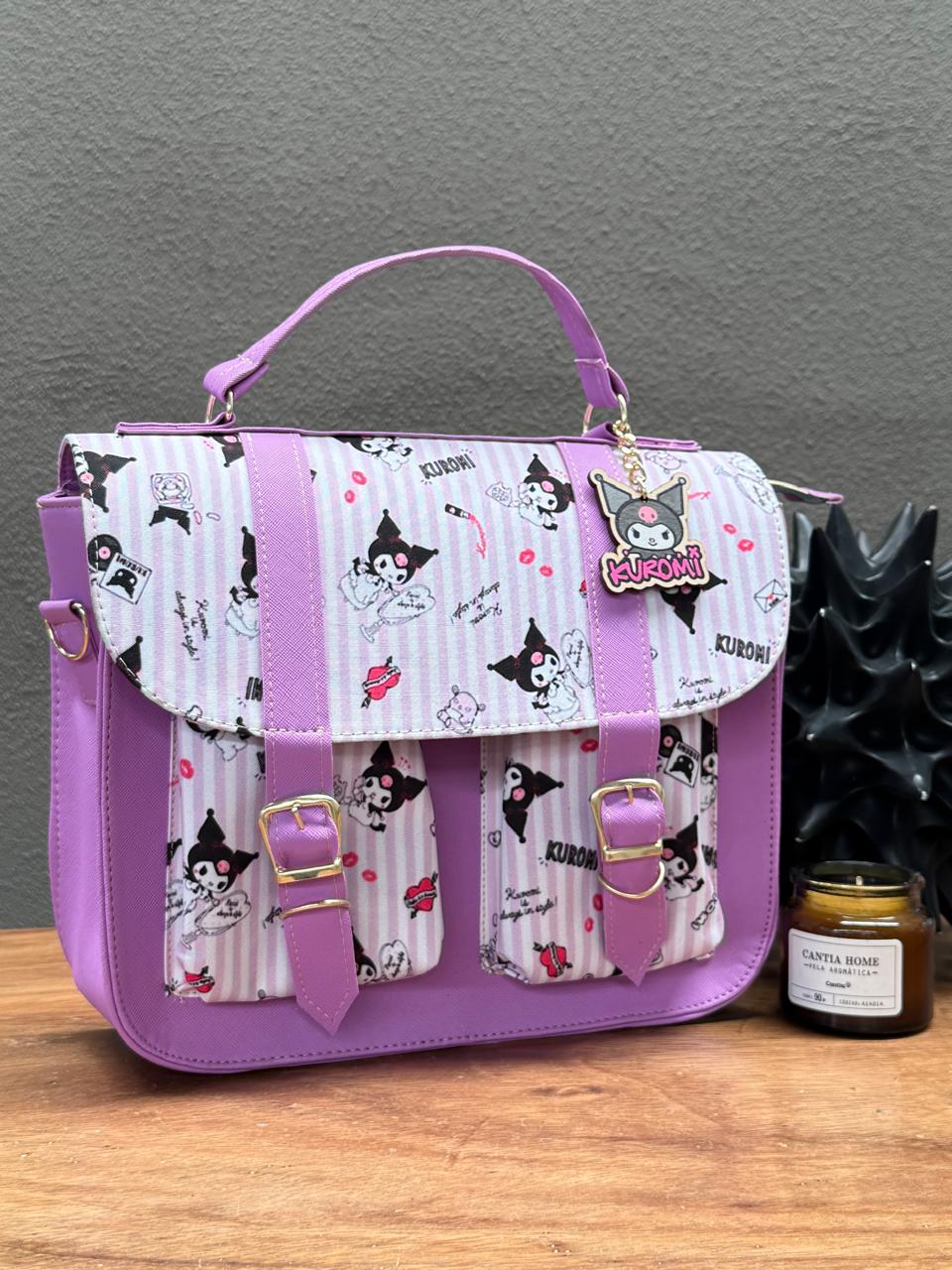 MOCHILA/MALETIN PERSONAJES KUROMI BLANCO-ROSA