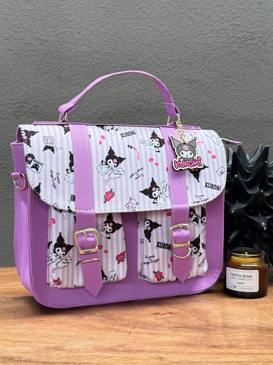 MOCHILA/MALETIN PERSONAJES KUROMI BLANCO-ROSA