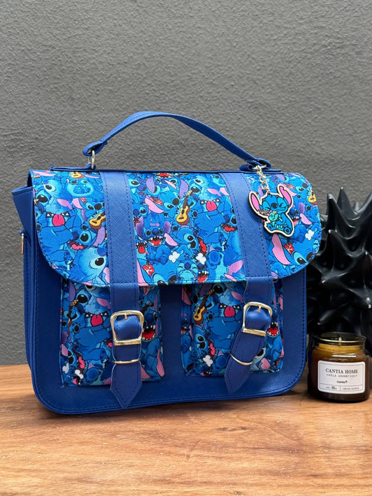 MOCHILA/MALETIN PERSONAJES STITCH AZUL REY
