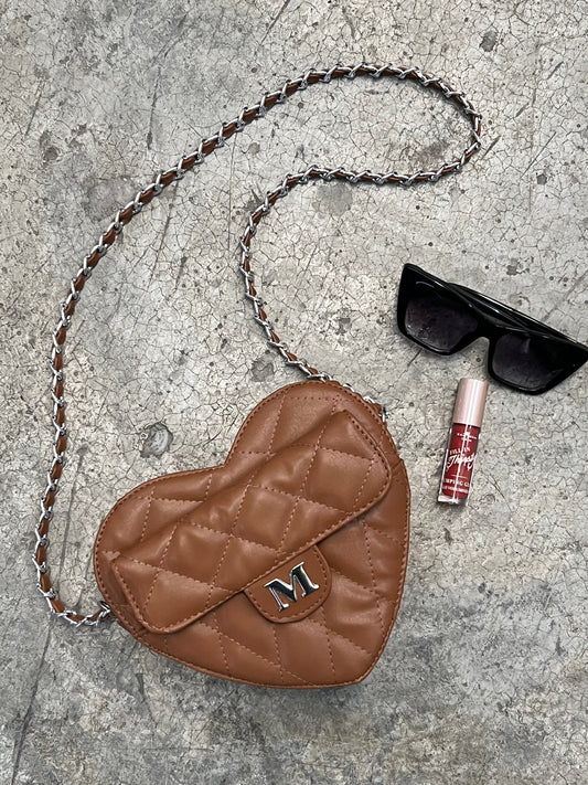 HEART BAG CAMEL H/PLATA