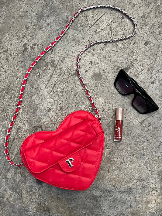HEART BAG ROJO H/PLATA