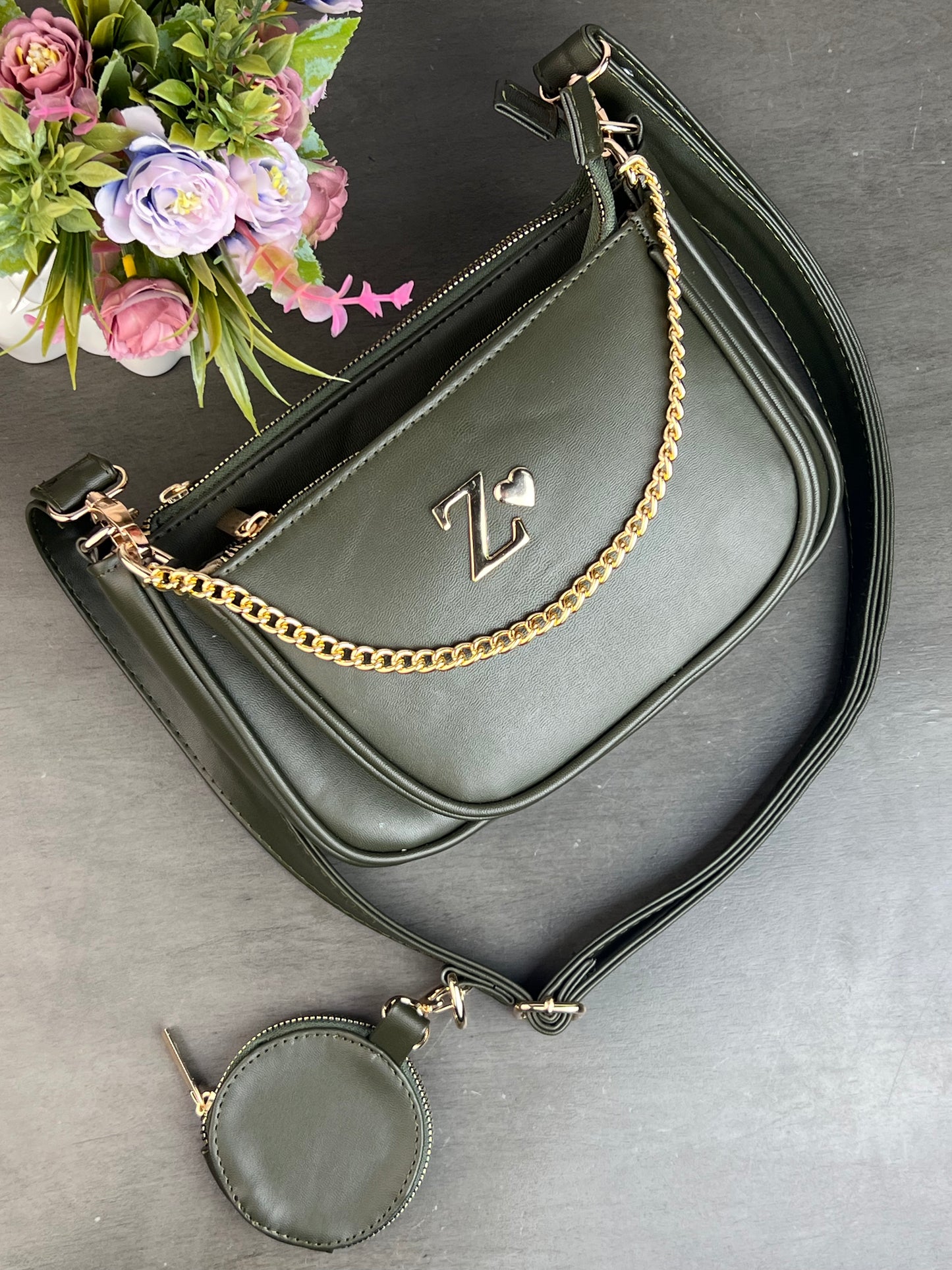 MULTIPOCHETTE FINA VERDE MILITAR
