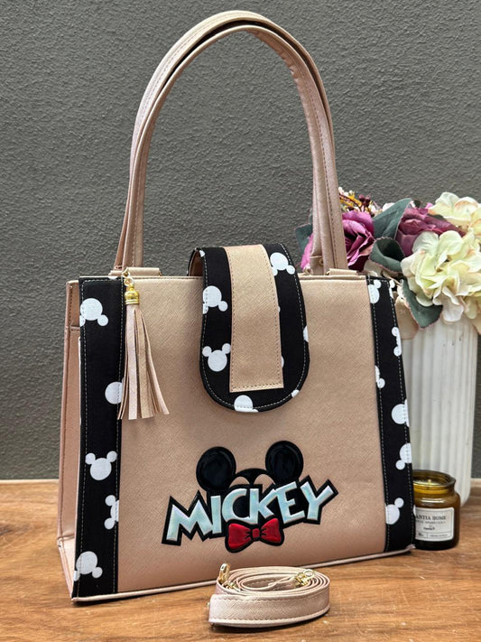 BOLSA BROCHE PERSONAJE MICKEY NEGRO/ORO ROSADO