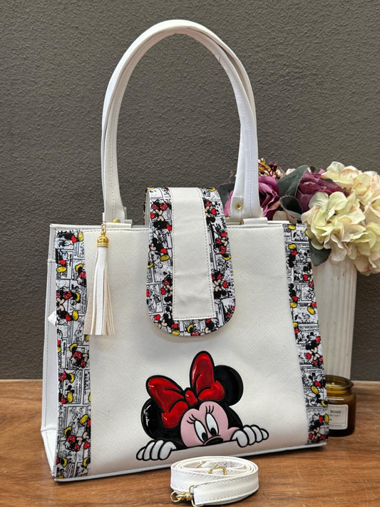BOLSA BROCHE PERSONAJE MINNIE BLANCO