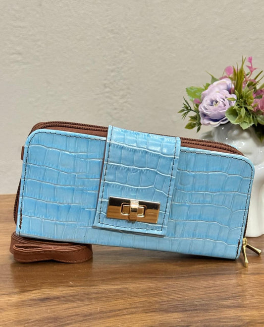 CARTERA PIEL BROCHE DRILO AZUL