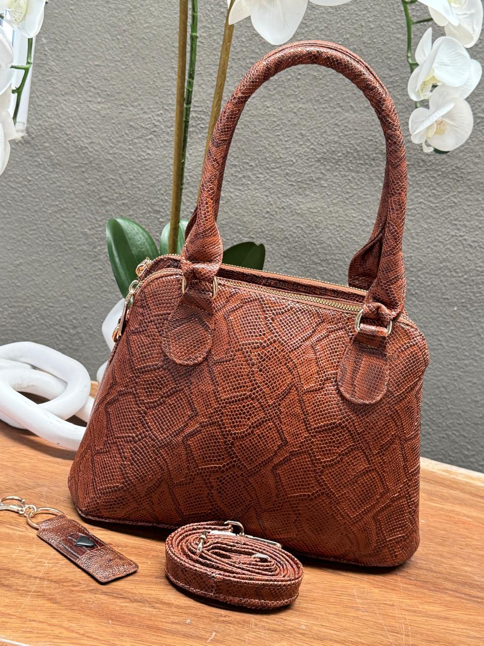 BOLSO 100% PIEL FINLANDIA ANACONDA MIEL