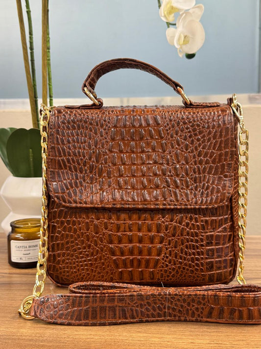 BOLSO 100% PIEL CROACIA COLOR COÑAC