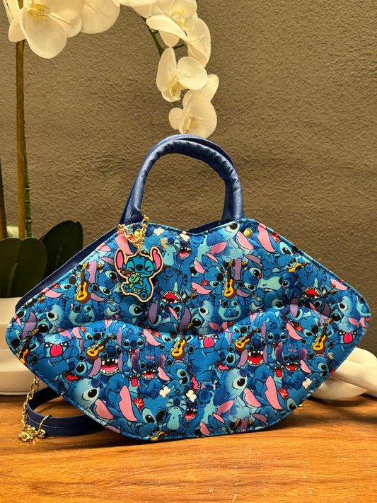 BOLSO BESO PERSONAJE STITCH AZUL