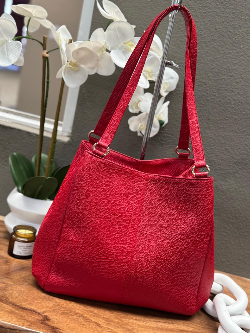 BOLSO 100% PIEL BAHAMAS ROJO