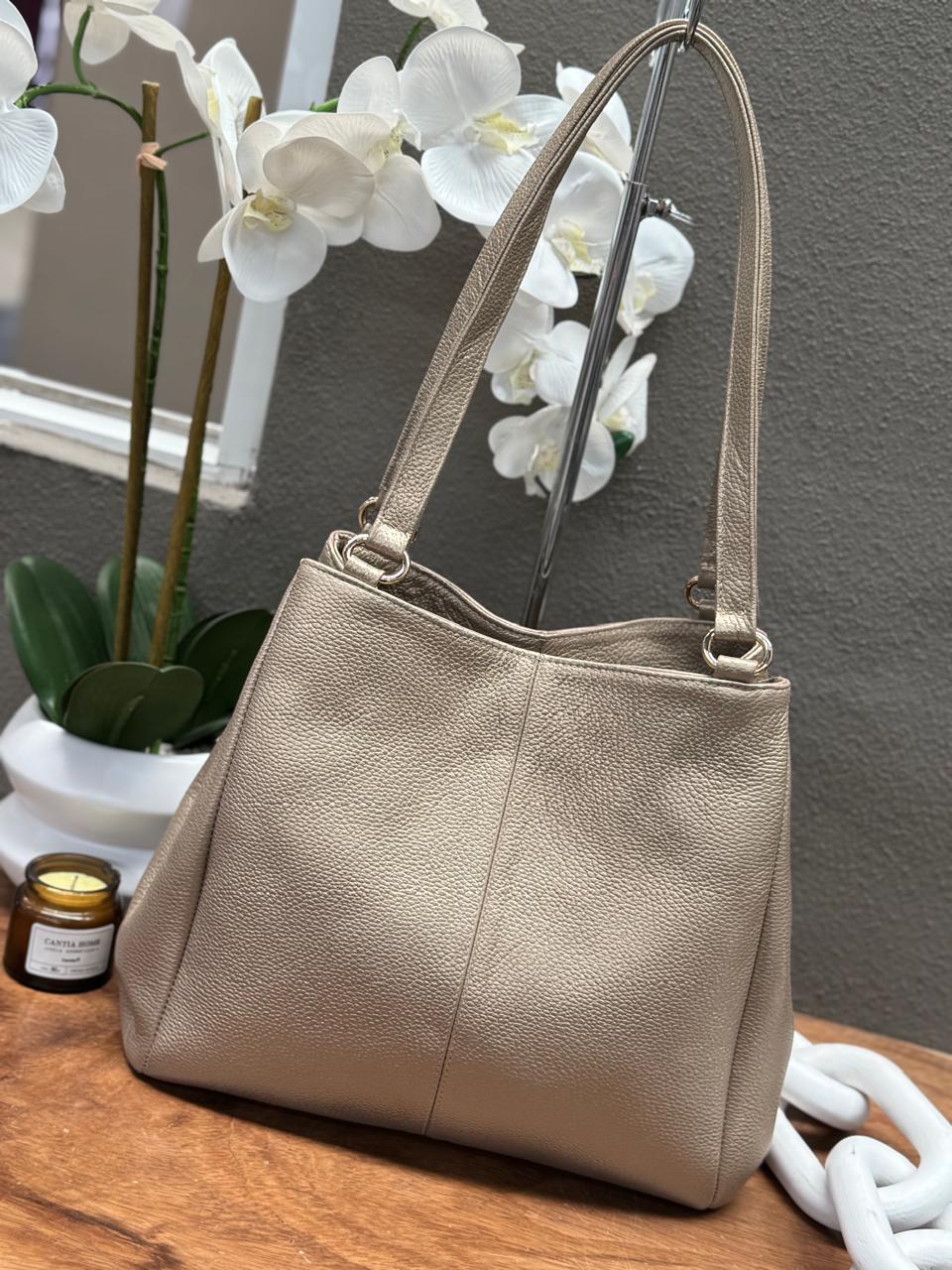 BOLSO 100% PIEL BAHAMAS ORO INGLES