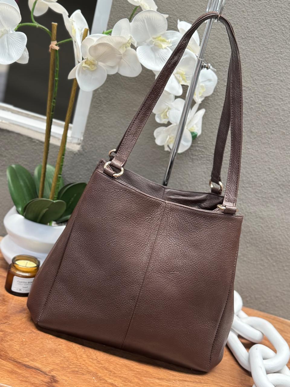 BOLSO 100% PIEL BAHAMAS CAFE