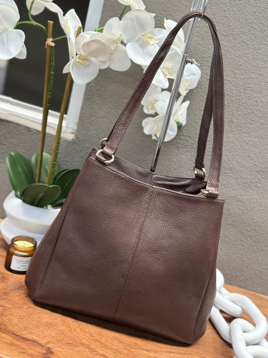 BOLSO 100% PIEL BAHAMAS CAFE