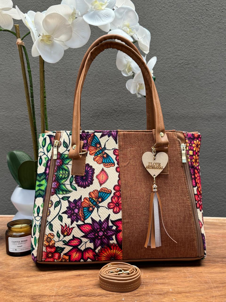 YUTE MODELO DOBLE CIERRE CAMEL MARIPOSAS FLORES